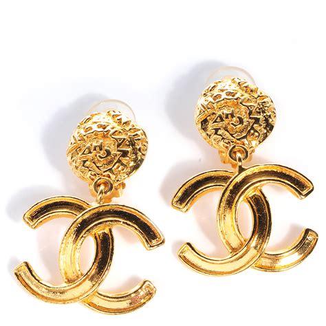 gold earrings chanel|Chanel earrings real gold.